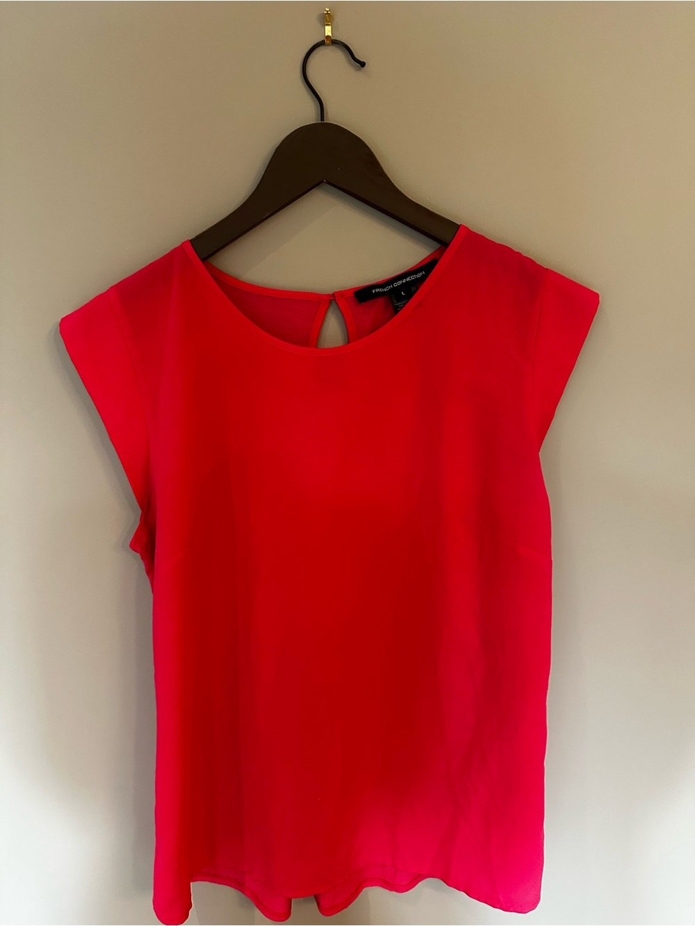 French Connection Red Cap-Sleeve Blouse